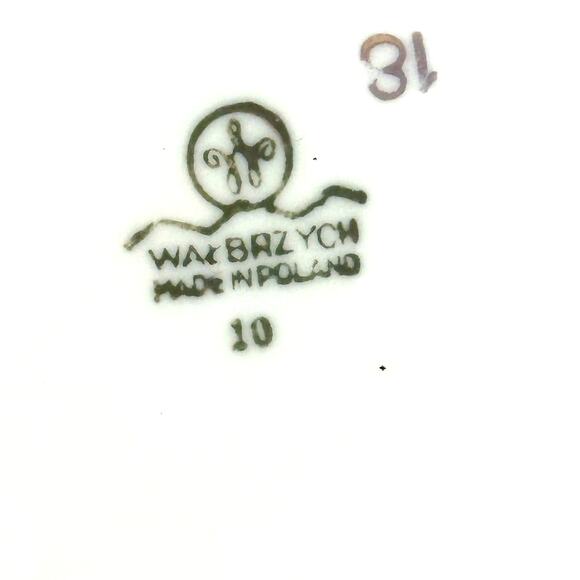 Walbrzych Poland Serving Dish w/Lid White Heavy Gold Scrolls-Rare-Excellent ! - Picture 12 of 12